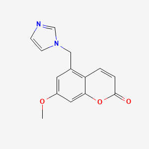 molecular formula C14H12N2O3 B14224893 2H-1-Benzopyran-2-one, 5-(1H-imidazol-1-ylmethyl)-7-methoxy- CAS No. 828265-60-7