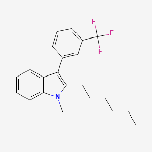 molecular formula C22H24F3N B14224927 2-Hexyl-1-methyl-3-[3-(trifluoromethyl)phenyl]-1H-indole CAS No. 827017-52-7