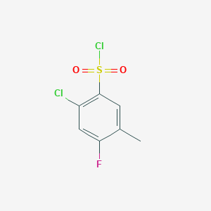 molecular formula C7H5Cl2FO2S B1422517 2-Chloro-4-fluoro-5-methylbenzenesulfonyl chloride CAS No. 1208076-71-4