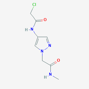 molecular formula C8H11ClN4O2 B1422522 2-氯-N-{1-[(甲基氨基甲酰基)甲基]-1H-吡唑-4-基}乙酰胺 CAS No. 1178226-80-6