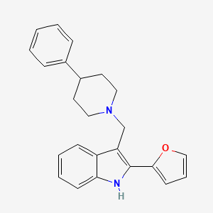 molecular formula C24H24N2O B14225223 1H-Indole, 2-(2-furanyl)-3-[(4-phenyl-1-piperidinyl)methyl]- CAS No. 827015-44-1