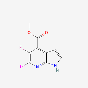 molecular formula C9H6FIN2O2 B1422526 Methyl 5-fluoro-6-iodo-1H-pyrrolo[2,3-b]pyridine-4-carboxylate CAS No. 1261365-57-4