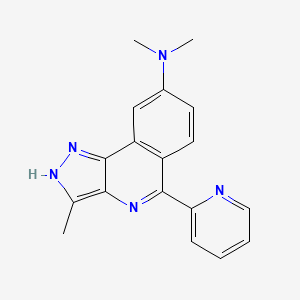 molecular formula C18H17N5 B14225494 1H-Pyrazolo[4,3-c]isoquinolin-8-amine, N,N,3-trimethyl-5-(2-pyridinyl)- CAS No. 824968-33-4