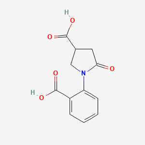 molecular formula C12H11NO5 B1422574 1-(2-Carboxyphenyl)-5-oxopyrrolidine-3-carboxylic acid CAS No. 1255147-76-2