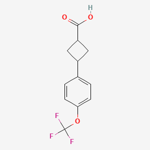 molecular formula C12H11F3O3 B1422579 3-[4-(トリフルオロメトキシ)フェニル]シクロブタン-1-カルボン酸 CAS No. 1269151-80-5