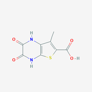 molecular formula C8H6N2O4S B142258 7-Methyl-2,3-dioxo-1,2,3,4-tetrahydrothieno[2,3-b]pyrazine-6-carboxylic acid CAS No. 149587-45-1