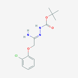 molecular formula C13H18ClN3O3 B1422584 N'-[1-氨基-2-(2-氯苯氧基)乙亚胺基]肼甲酸叔丁酯 CAS No. 1053655-91-6