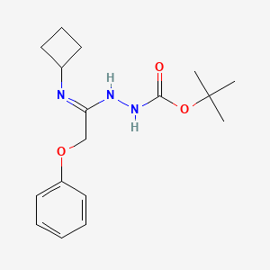 molecular formula C17H25N3O3 B1422585 N'-[1-Cyclobutylamino-2-phenoxyethylidene]hydrazinecarboxylic acid tert-butyl ester CAS No. 1053657-19-4
