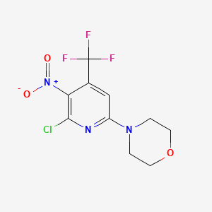 molecular formula C10H9ClF3N3O3 B1422589 4-[6-氯-5-硝基-4-(三氟甲基)吡啶-2-基]吗啉 CAS No. 1053659-56-5