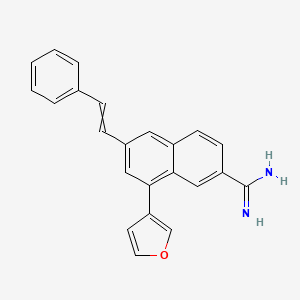 8-(Furan-3-yl)-6-(2-phenylethenyl)naphthalene-2-carboximidamide