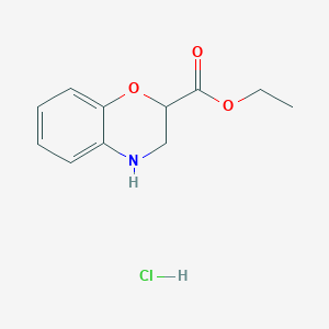 molecular formula C11H14ClNO3 B1422605 3,4-Dihydro-2H-benzo[1,4]oxazine-2-carboxylic acid ethyl ester hydrochloride CAS No. 13582-92-8
