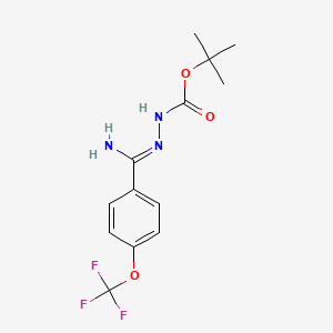 molecular formula C13H16F3N3O3 B1422607 N'-[1-氨基-1-(4-(三氟甲氧基)苯基)甲亚甲基]肼羧酸叔丁酯 CAS No. 1053655-71-2