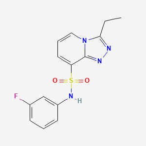 molecular formula C14H13FN4O2S B1422608 3-ethyl-N-(3-fluorophenyl)-[1,2,4]triazolo[4,3-a]pyridine-8-sulfonamide CAS No. 1291486-53-7