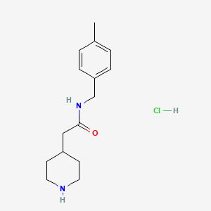 molecular formula C15H23ClN2O B1422615 N-(4-Methylbenzyl)-2-piperidin-4-ylacetamide hydrochloride CAS No. 1257856-34-0