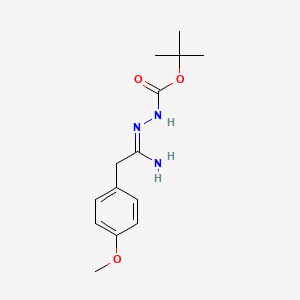 molecular formula C14H21N3O3 B1422618 N'-[(1Z)-1-amino-2-(4-methoxyphenyl)ethylidene](tert-butoxy)carbohydrazide CAS No. 1053655-79-0
