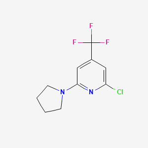 molecular formula C10H10ClF3N2 B1422620 2-Chloro-6-(pyrrolidin-1-yl)-4-(trifluoromethyl)pyridine CAS No. 1053657-79-6