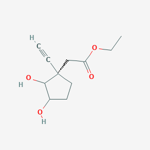 Ethyl [(1S)-1-ethynyl-2,3-dihydroxycyclopentyl]acetate