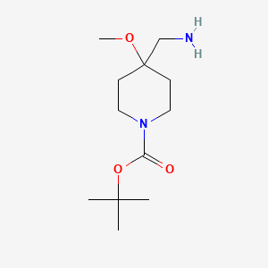 molecular formula C12H24N2O3 B1422624 Tert-butyl 4-(aminomethyl)-4-methoxypiperidine-1-carboxylate CAS No. 863561-70-0
