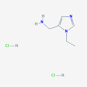 molecular formula C6H13Cl2N3 B1422629 [(1-乙基-1H-咪唑-5-基)甲基]胺二盐酸盐 CAS No. 1255717-13-5