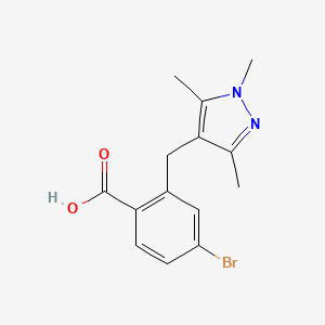 4-Bromo-2-[(1,3,5-trimethyl-1H-pyrazol-4-yl)methyl]benzoic acid