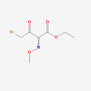 molecular formula C7H10BrNO4 B1422632 Butanoic acid, 4-bromo-2-(methoxyimino)-3-oxo-, ethyl ester CAS No. 60845-87-6