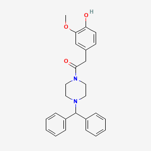 1-[4-(Diphenylmethyl)piperazin-1-yl]-2-(4-hydroxy-3-methoxyphenyl)ethan-1-one