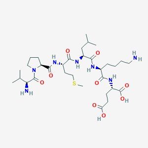 molecular formula C32H57N7O9S B14226452 L-Glutamic acid, L-valyl-L-prolyl-L-methionyl-L-leucyl-L-lysyl- CAS No. 594815-14-2