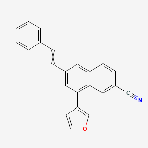 8-(Furan-3-yl)-6-(2-phenylethenyl)naphthalene-2-carbonitrile