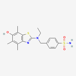 4-{[Ethyl(6-hydroxy-4,5,7-trimethyl-1,3-benzothiazol-2-yl)amino]methyl}benzenesulfonamide