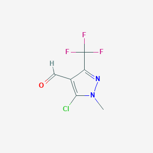 molecular formula C6H4ClF3N2O B142265 5-chloro-1-methyl-3-(trifluoromethyl)-1H-pyrazole-4-carbaldehyde CAS No. 128455-62-9