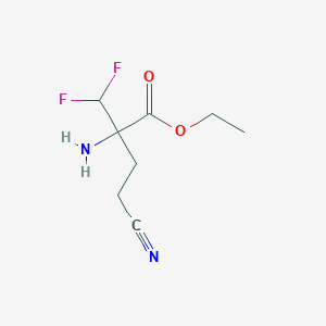 B14226501 Ethyl 2-Amino-2-difluoromethyl-4-cyanobutyrate CAS No. 501011-46-7