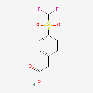 molecular formula C9H8F2O4S B1422657 2-(4-二氟甲磺基苯基)乙酸 CAS No. 1333683-19-4
