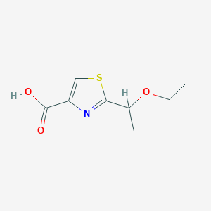 molecular formula C8H11NO3S B1422674 2-(1-乙氧基乙基)-1,3-噻唑-4-羧酸 CAS No. 1297543-41-9
