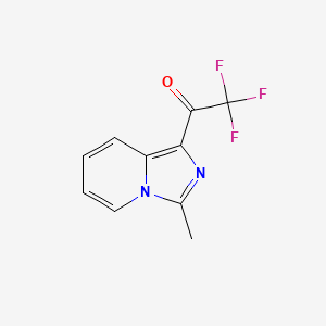 molecular formula C10H7F3N2O B1422684 2,2,2-Trifluoro-1-{3-methylimidazo[1,5-a]pyridin-1-yl}ethan-1-one CAS No. 1333936-39-2