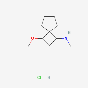 molecular formula C11H22ClNO B1422689 3-ethoxy-N-methylspiro[3.4]octan-1-amine hydrochloride CAS No. 1333616-84-4