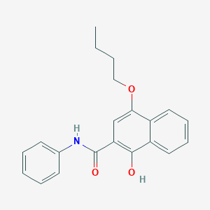 molecular formula C21H21NO3 B14226900 4-Butoxy-1-hydroxy-N-phenylnaphthalene-2-carboxamide CAS No. 500572-59-8