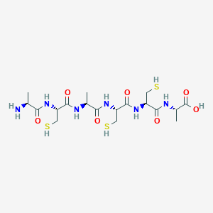 molecular formula C18H32N6O7S3 B14226945 L-Alanyl-L-cysteinyl-L-alanyl-L-cysteinyl-L-cysteinyl-L-alanine CAS No. 801307-43-7