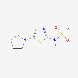 molecular formula C8H13N3O2S2 B14226950 Methanesulfonamide, N-[5-(1-pyrrolidinyl)-2-thiazolyl]- CAS No. 828920-90-7