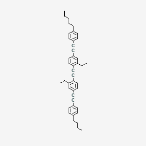 molecular formula C44H46 B14226951 1,1'-(Ethyne-1,2-diyl)bis{2-ethyl-4-[(4-pentylphenyl)ethynyl]benzene} CAS No. 562823-36-3