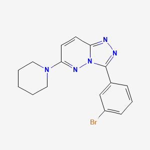 molecular formula C16H16BrN5 B14227038 1,2,4-Triazolo[4,3-b]pyridazine, 3-(3-bromophenyl)-6-(1-piperidinyl)- CAS No. 596824-38-3