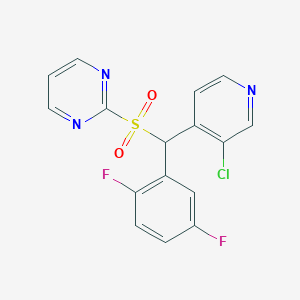 molecular formula C16H10ClF2N3O2S B14227098 2-[(3-Chloropyridin-4-yl)(2,5-difluorophenyl)methanesulfonyl]pyrimidine CAS No. 558465-52-4