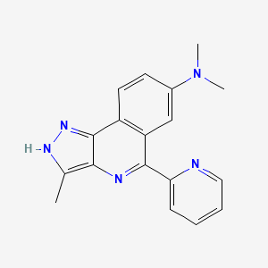 molecular formula C18H17N5 B14227148 1H-Pyrazolo[4,3-c]isoquinolin-7-amine, N,N,3-trimethyl-5-(2-pyridinyl)- CAS No. 824968-29-8