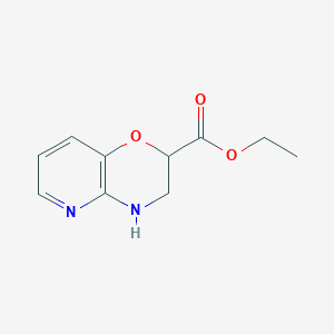 molecular formula C10H12N2O3 B14227179 Ethyl 3,4-dihydro-2H-pyrido[3,2-B][1,4]oxazine-2-carboxylate 