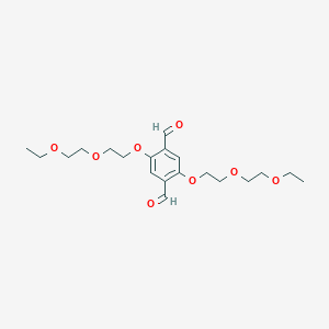 molecular formula C20H30O8 B14227307 2,5-Bis[2-(2-ethoxyethoxy)ethoxy]benzene-1,4-dicarbaldehyde CAS No. 827572-72-5