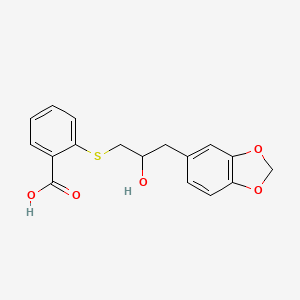 molecular formula C17H16O5S B14227320 Benzoic acid, 2-[[3-(1,3-benzodioxol-5-yl)-2-hydroxypropyl]thio]- CAS No. 821768-50-7