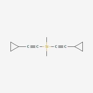 molecular formula C12H16Si B14227363 Bis(cyclopropylethynyl)(dimethyl)silane CAS No. 630426-00-5