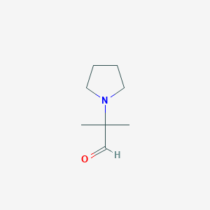 molecular formula C8H15NO B1422737 2-Methyl-2-(pyrrolidin-1-yl)propanal CAS No. 36558-30-2