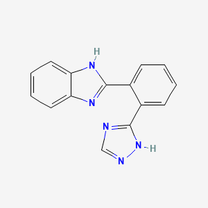 molecular formula C15H11N5 B14227419 1H-Benzimidazole, 2-[2-(1H-1,2,4-triazol-3-yl)phenyl]- CAS No. 824395-03-1