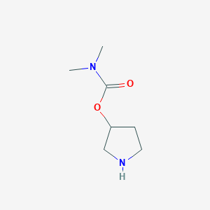 molecular formula C7H14N2O2 B1422742 Pyrrolidin-3-yl dimethylcarbamate CAS No. 1517696-02-4