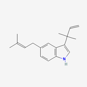 3-(2-Methylbut-3-en-2-yl)-5-(3-methylbut-2-en-1-yl)-1H-indole